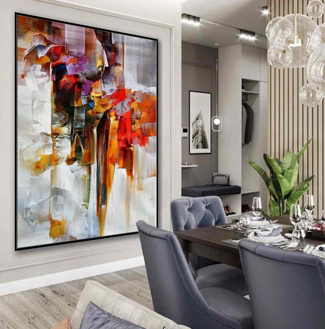 Not Handmade Hallway Brown Modern Abstract Canvas Artwork 9NX0E
